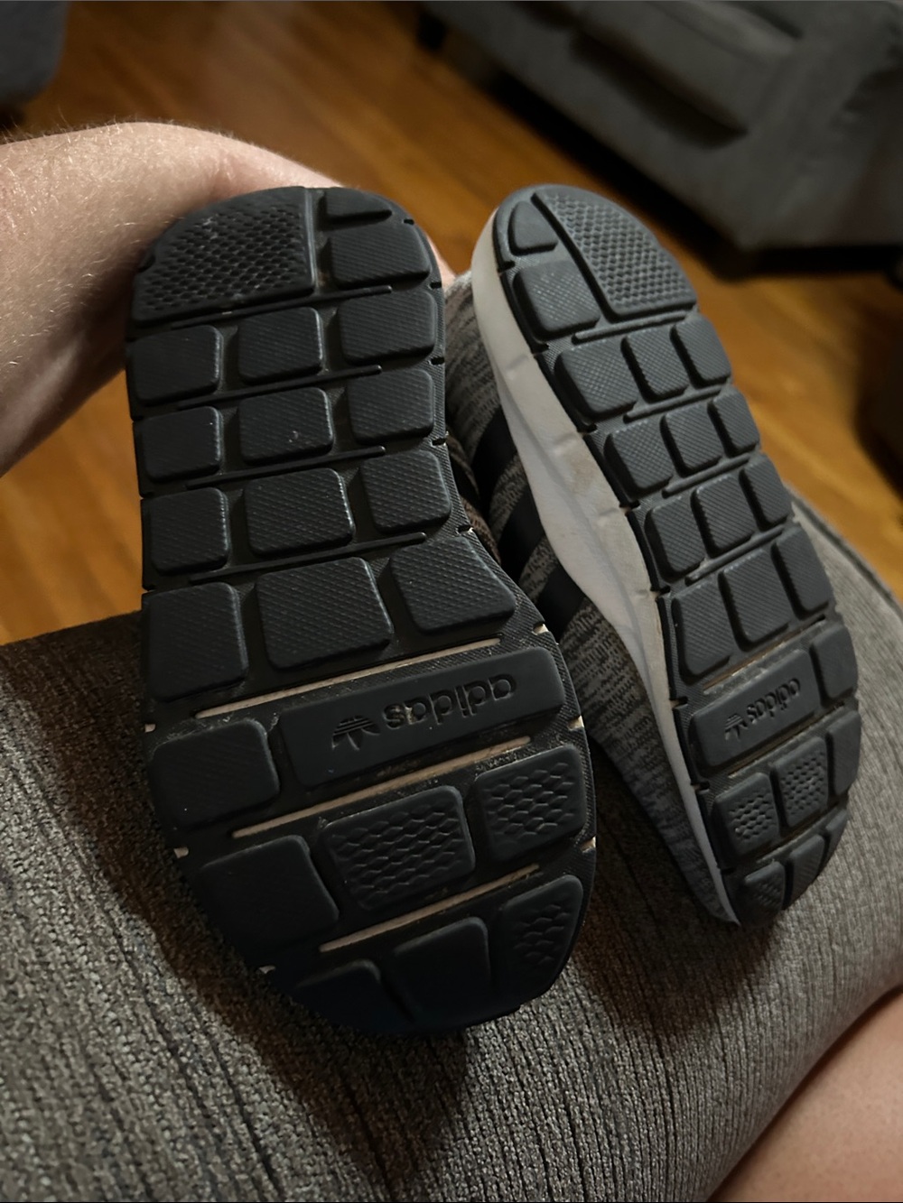 adidas Kids Black and Gray Knit Sneakers - Picture 5 of 5